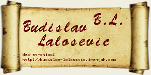 Budislav Lalošević vizit kartica